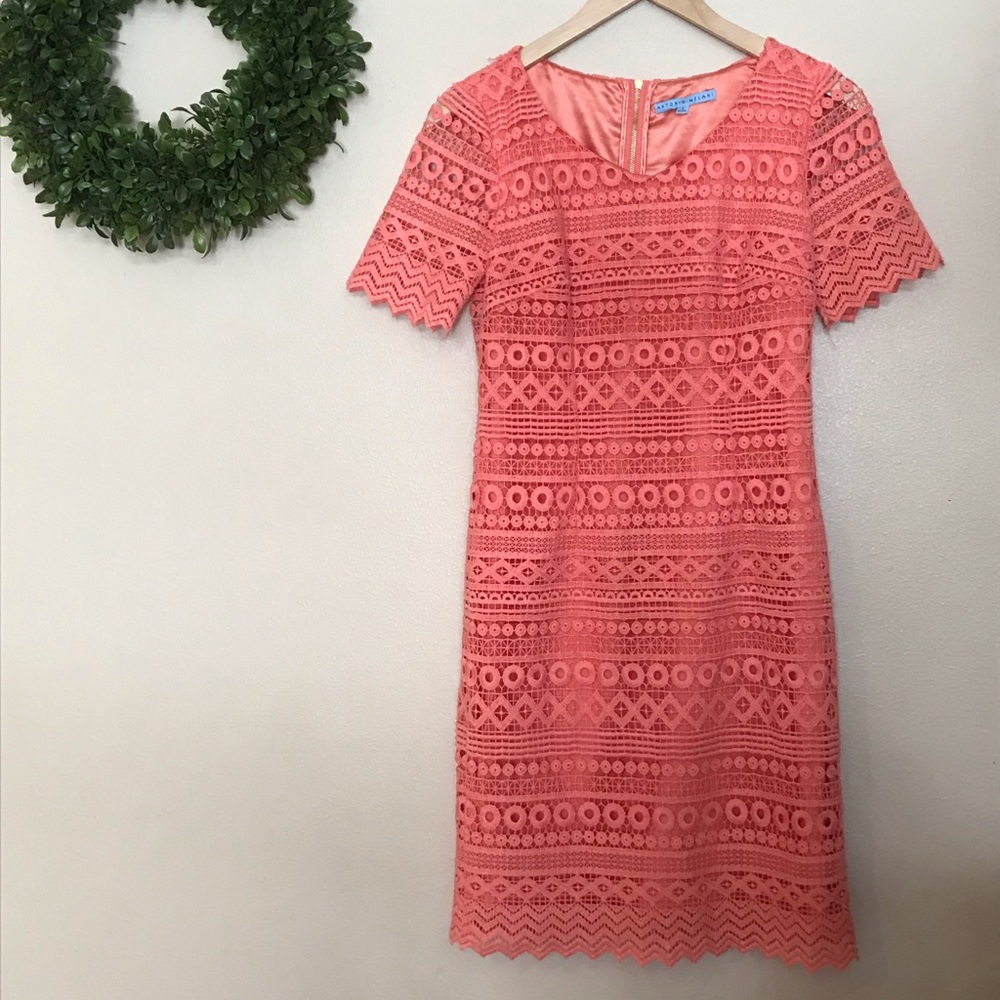 Antonio Melani Coral pink lace dress